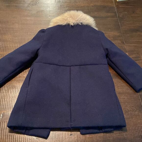 Girl Dark Marine Faux Fur Collar Coat by Janie and Jack 12-18 month - Picture 10 of 10